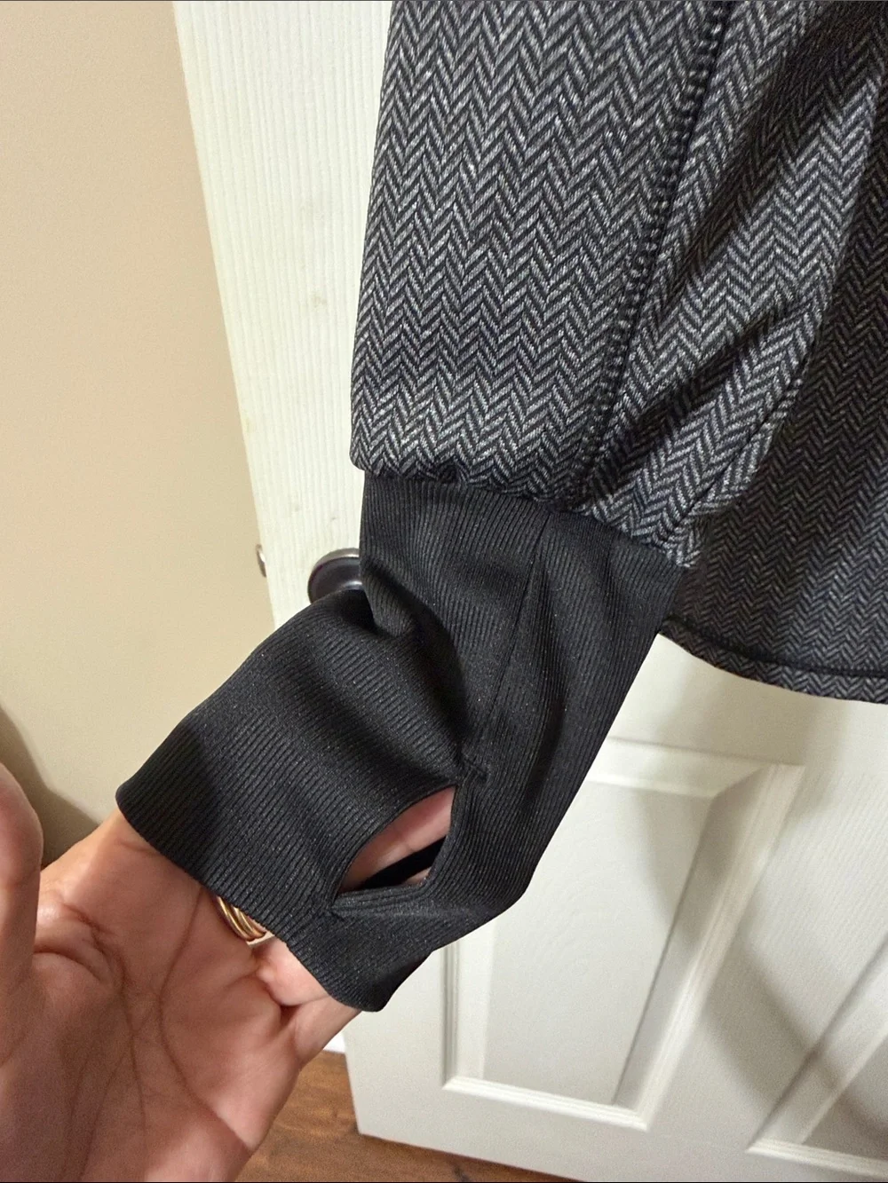 Athletic Works Black and Gray Zip-Up Half Collar Sweater